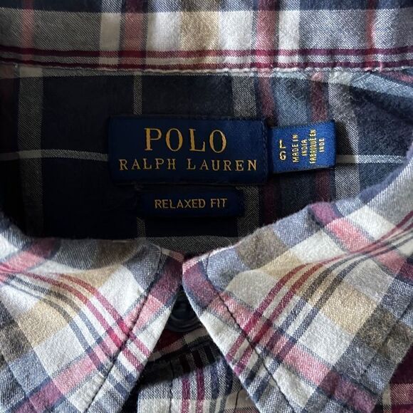Polo Ralph Lauren Cotton Pqtchwork Flannel Sz. L - Picture 2 of 6